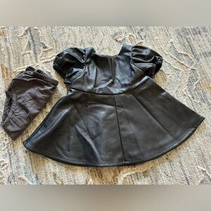 Baby black leather dress